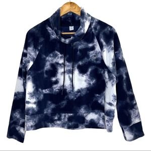 Old Navy Blue and White Crop Hoodie